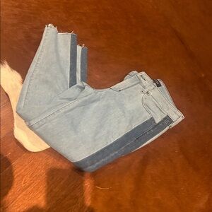 NYDJ Light and Dark Blue Skinny Ankle Jeans